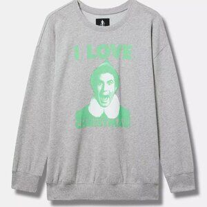 TORRID Elf Classic Fit Cozy Fleece Crew Sweatshirt Size 2 NWT